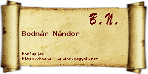 Bodnár Nándor névjegykártya