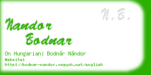 nandor bodnar business card