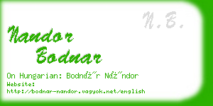 nandor bodnar business card